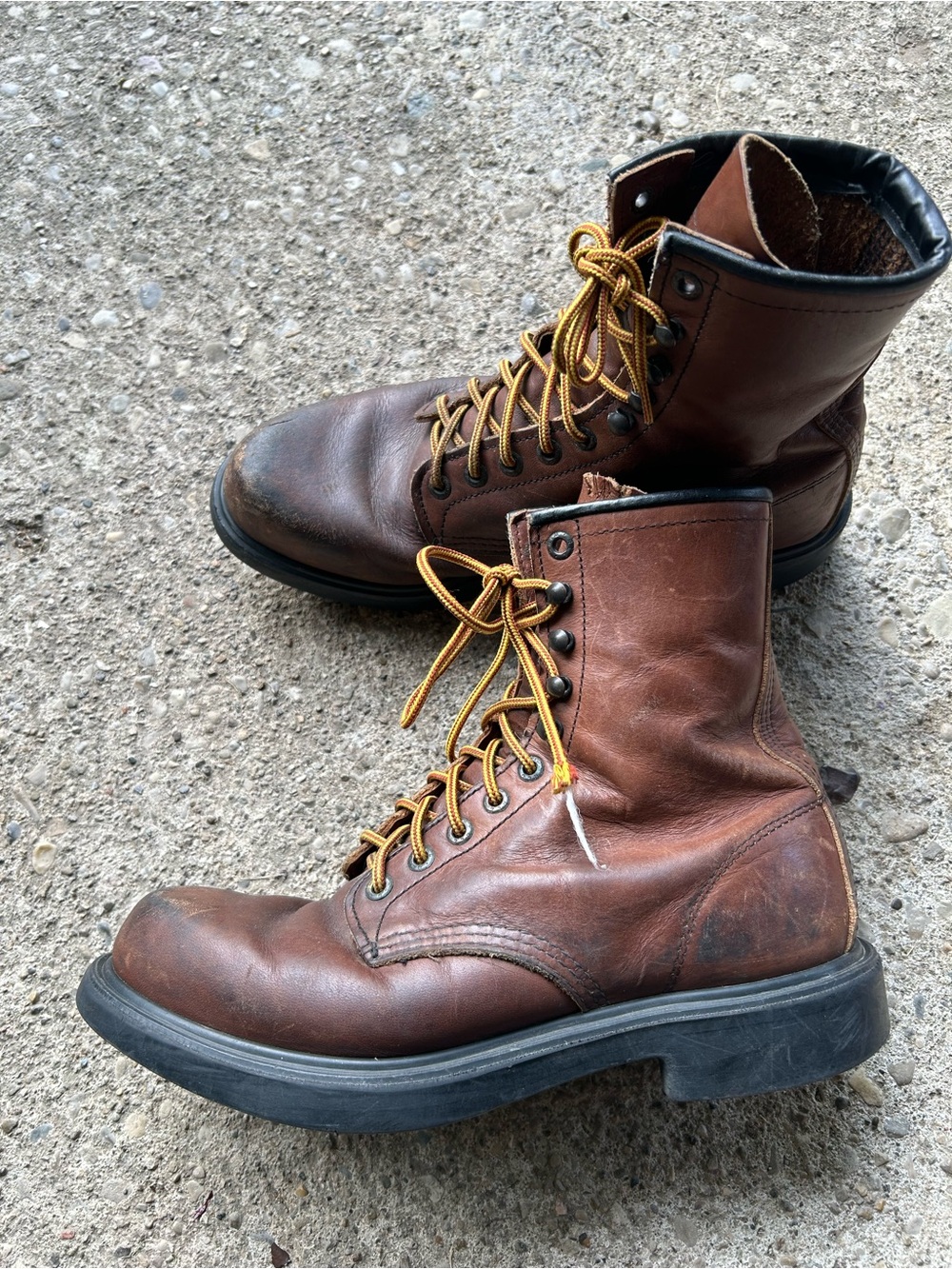 Red wing Men's Brown Leather Lace-Up Work Boots Sz 8 D